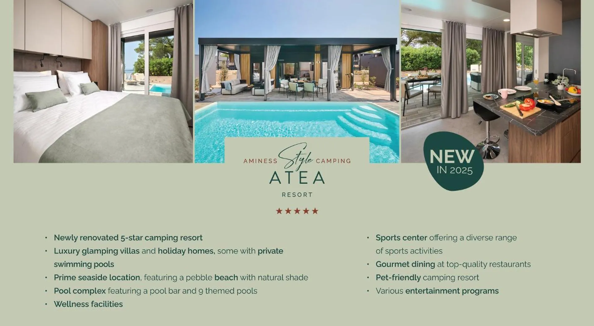 ***** Semesterpark Aminess Style Glamping Villas & Holiday Homes Atea Njivice Kroatien
